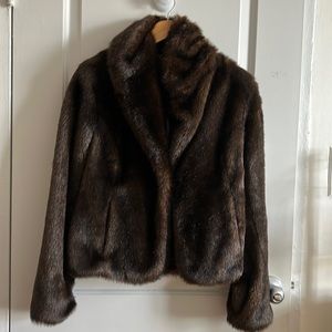 Brown faux fur jacket